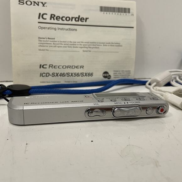 Sony Stereo Digital Voice Recorder IC Recorder ICD-SX46 MP3 - Tested Working - Picture 4 of 6